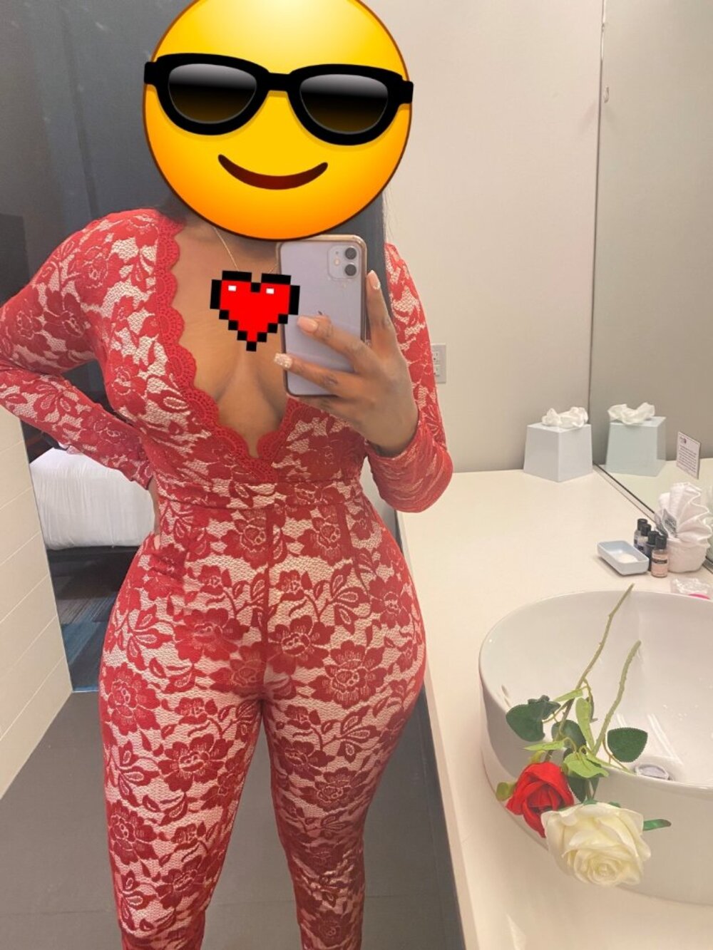 Red Lace Jumpsuit
